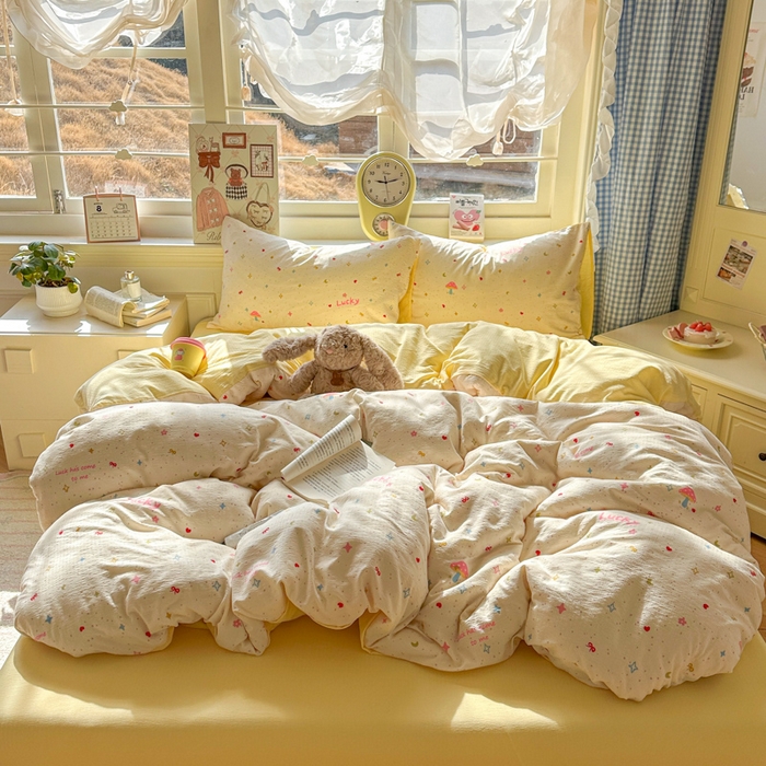 91家纺网 家纺一手货源 找家纺 （总）女子家纺 2026春夏新款云感皱皱纱小清新四件套