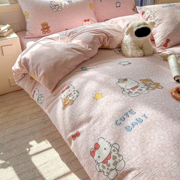 91家纺网 家纺一手货源 找家纺 （总）女子家纺 2026春夏新款云感皱皱纱小清新四件套