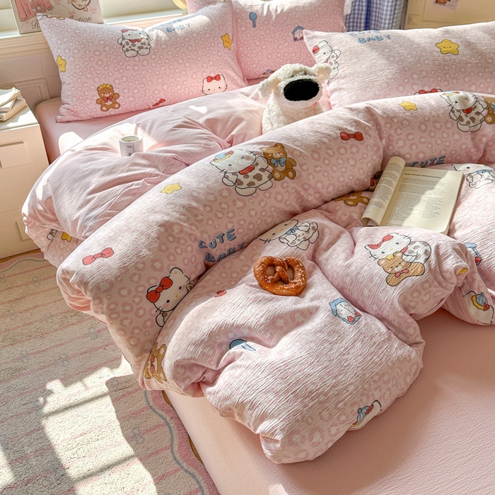 91家纺网 家纺一手货源 找家纺 （总）女子家纺 2026春夏新款云感皱皱纱小清新四件套