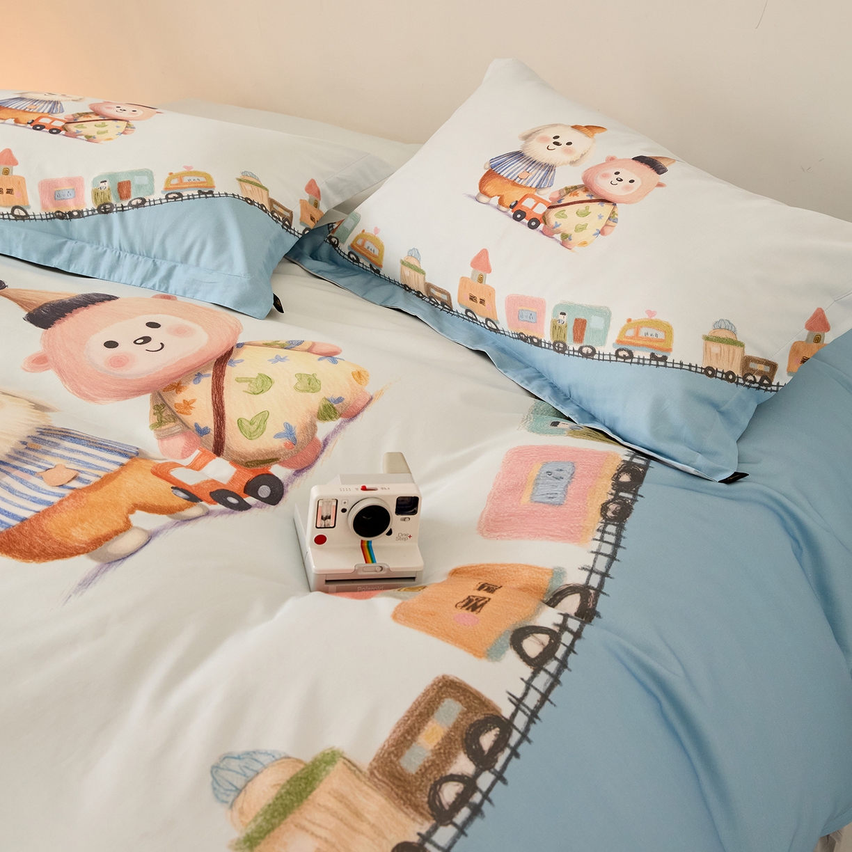 91家纺网 家纺一手货源 找家纺 梧桐树 2026新款60长绒棉平网大版系列四件套 P36好伙伴蓝