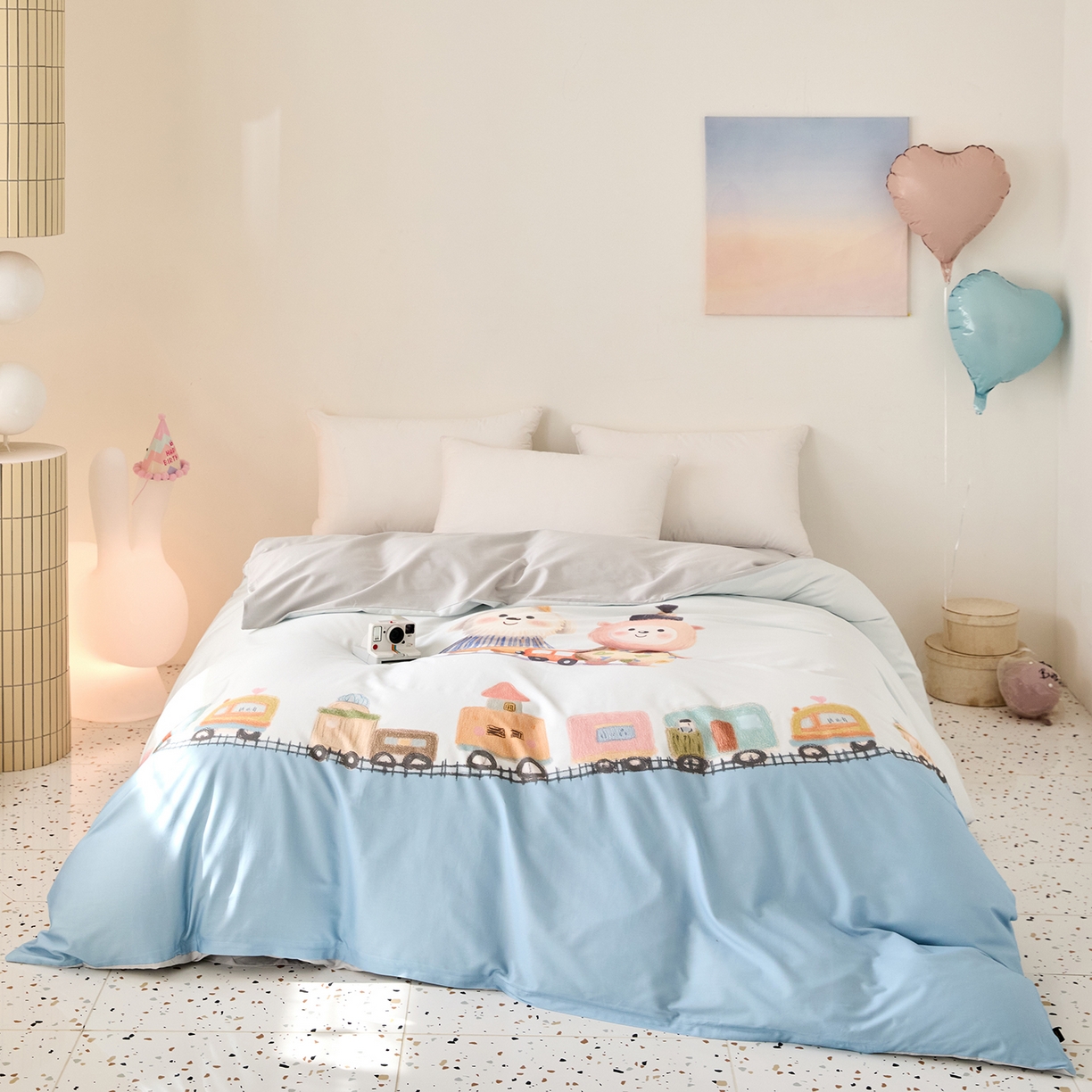 91家纺网 家纺一手货源 找家纺 梧桐树 2026新款60长绒棉平网大版系列四件套 P36好伙伴蓝