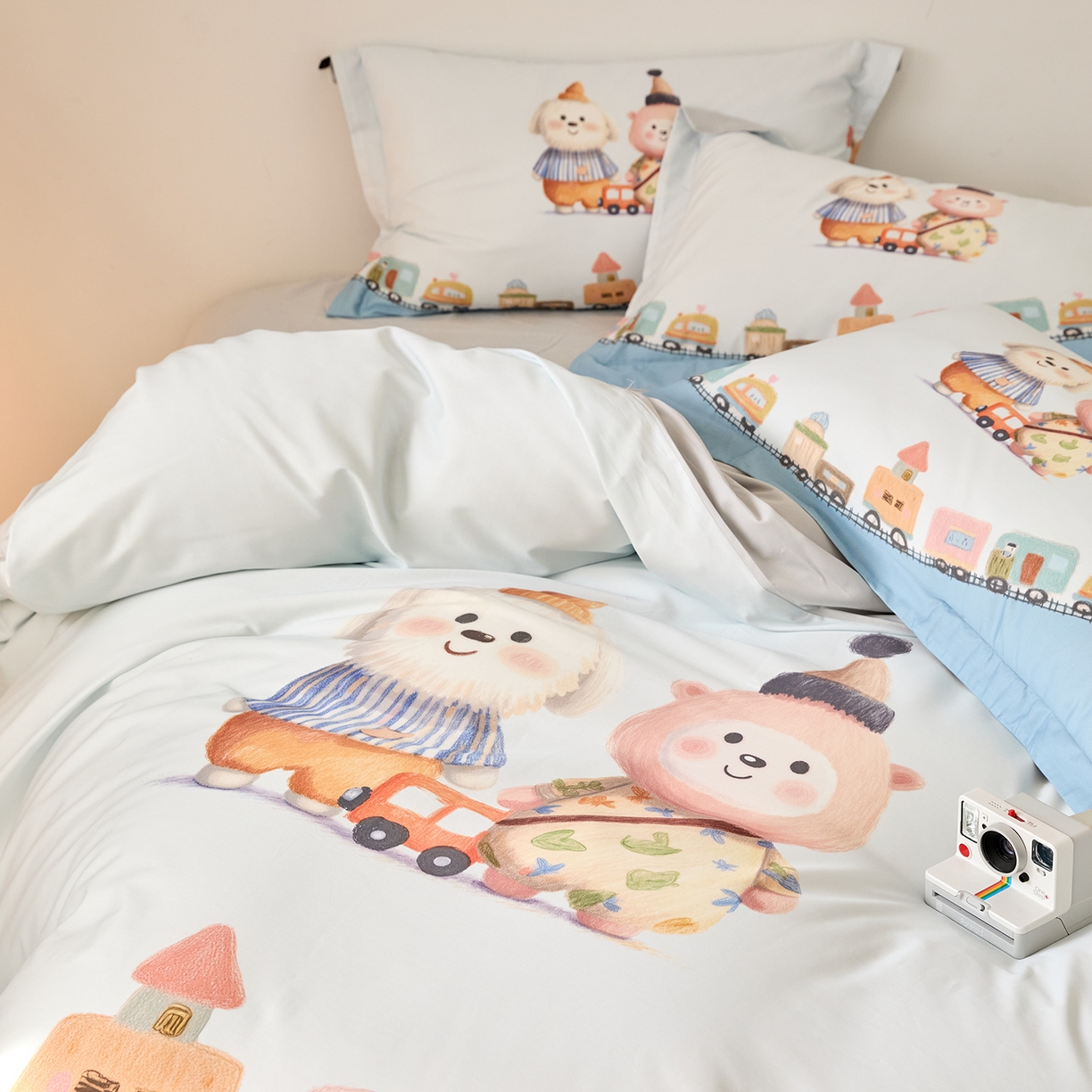 91家纺网 家纺一手货源 找家纺 梧桐树 2026新款60长绒棉平网大版系列四件套 P36好伙伴蓝