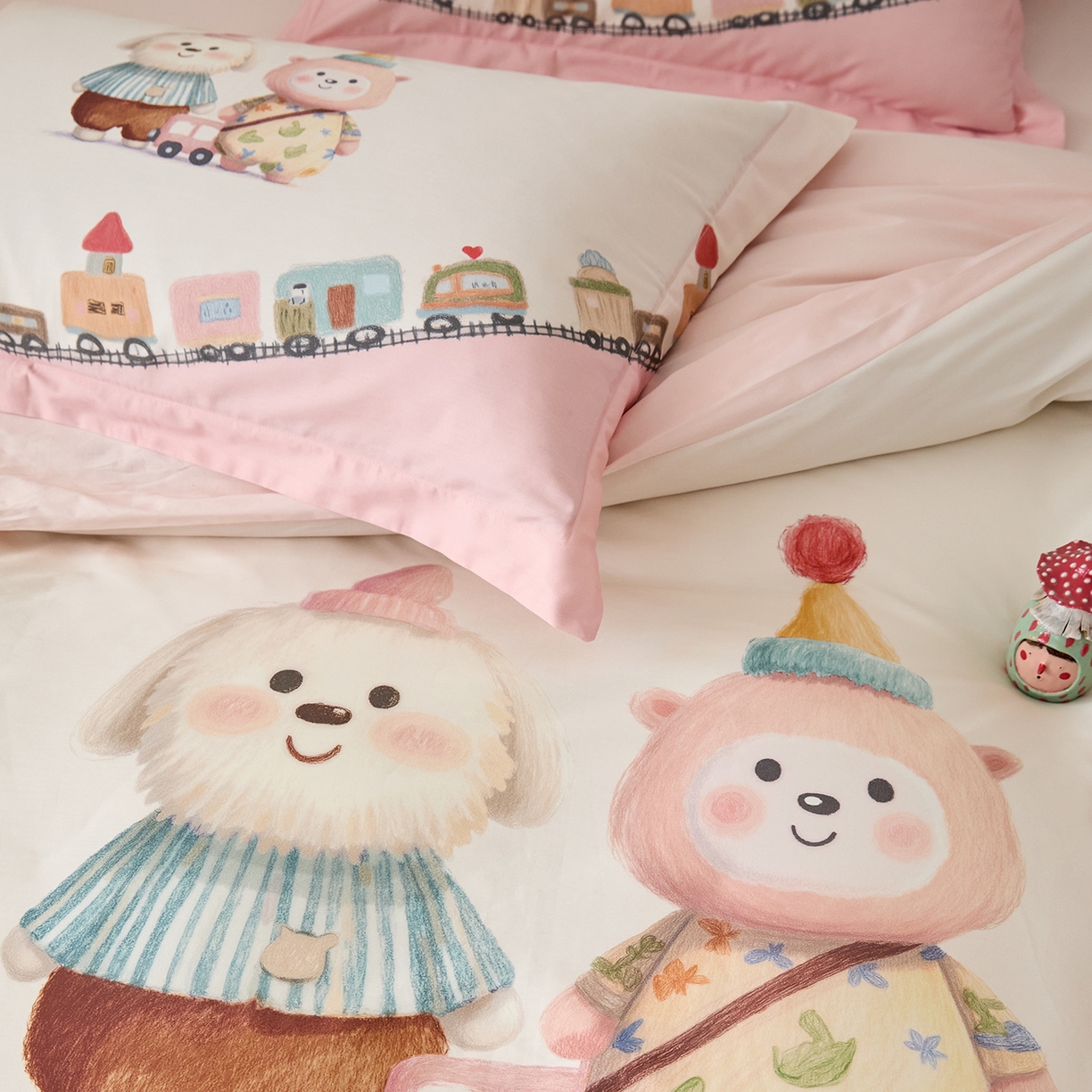 91家纺网 家纺一手货源 找家纺 梧桐树 2026新款60长绒棉平网大版系列四件套 P37好伙伴粉