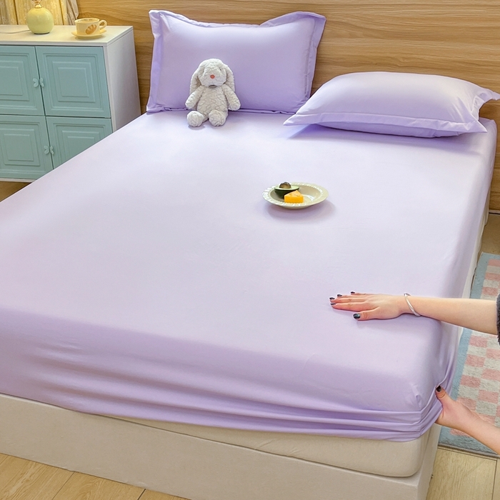 91家纺网 家纺一手货源 找家纺 （总）默忆 2026新款针织双层纱印花糯小棉床笠