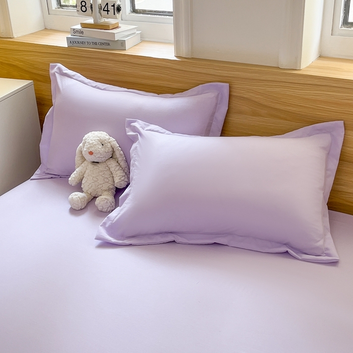 91家纺网 家纺一手货源 找家纺 默忆 2026新款针织双层纱印花糯小棉床笠 熏衣紫