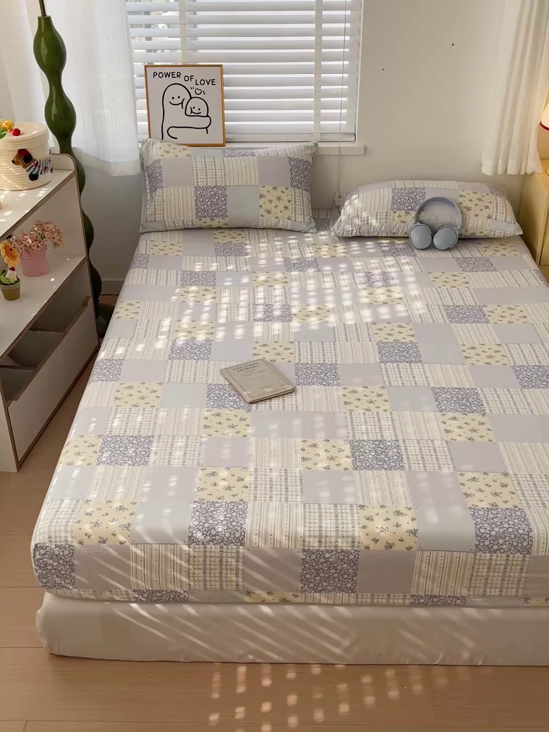 91家纺网 家纺一手货源 找家纺 仟人梦 2026新款云感双层纱印花单床笠床笠单件 半亩花田