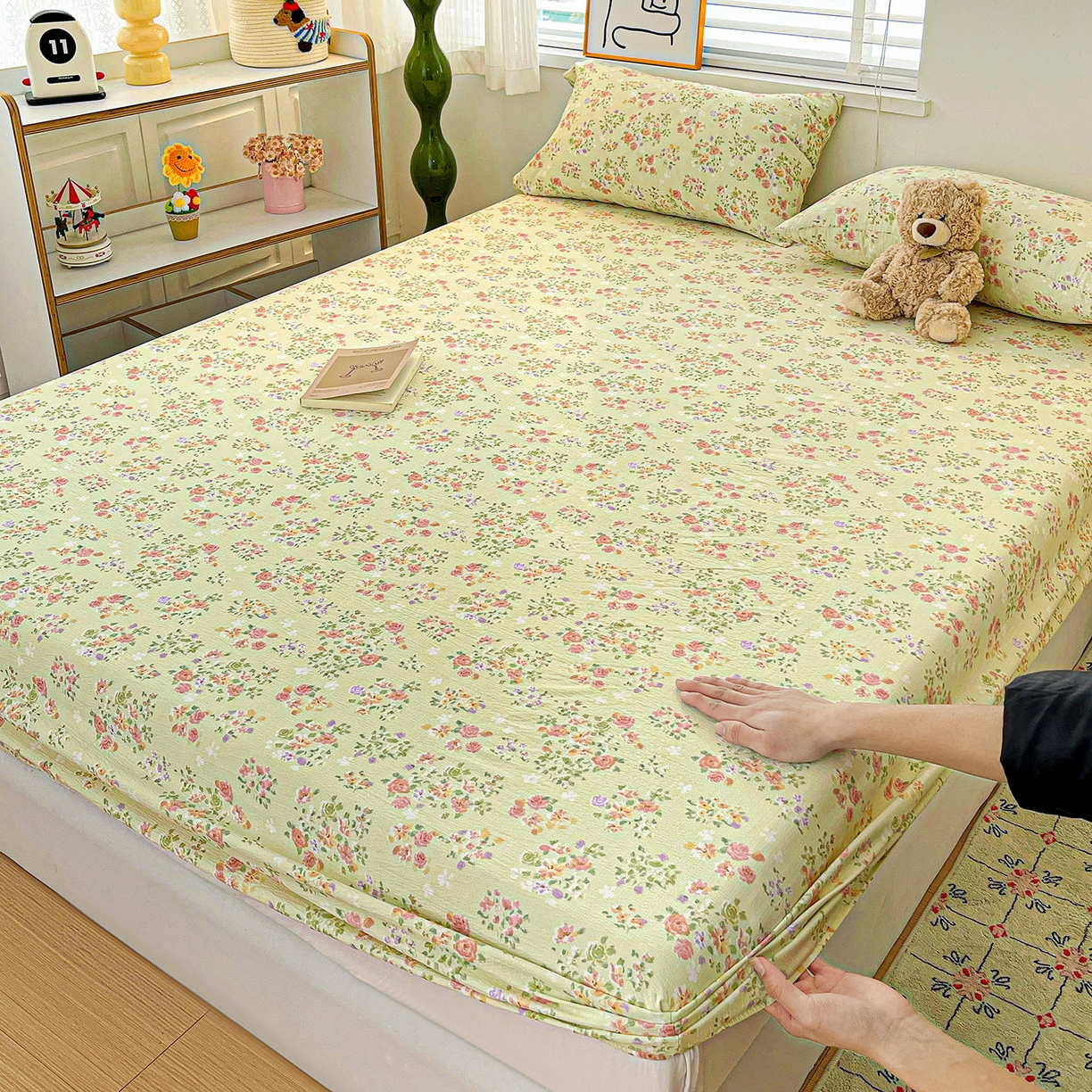 仟人梦 2026新款云感双层纱印花单床笠床笠单件 半夏