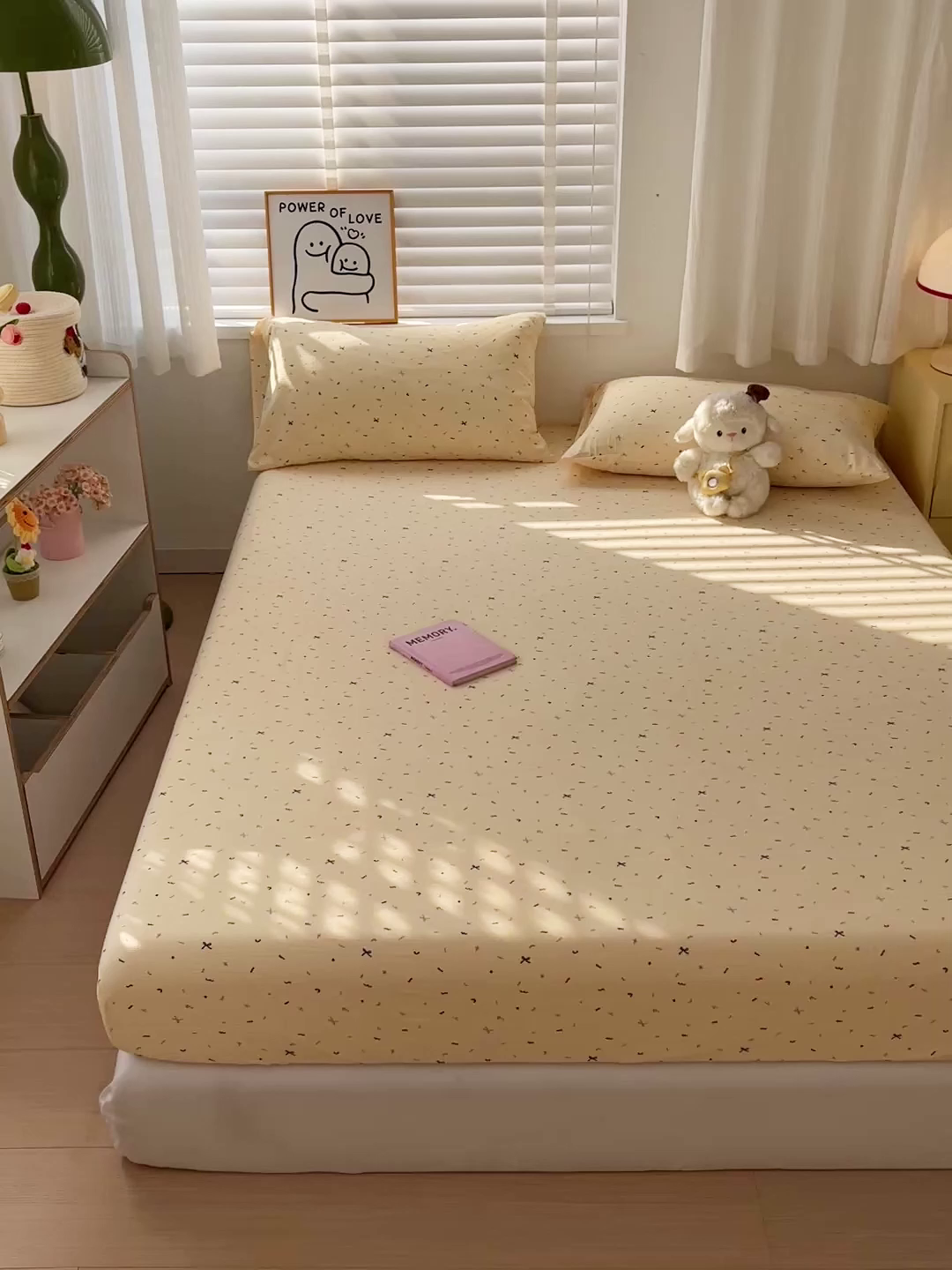 91家纺网 家纺一手货源 找家纺 仟人梦 2026新款云感双层纱印花单床笠床笠单件 冰淇凌