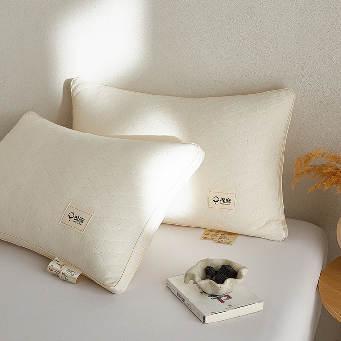 91家纺网 家纺一手货源 找家纺 宇诺家纺 2026新款棉麻枕枕皮 棉麻枕皮-白色