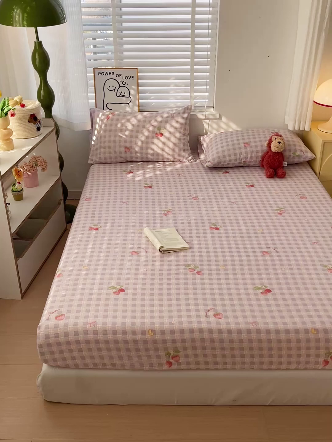 91家纺网 家纺一手货源 找家纺 仟人梦 2026新款云感双层纱印花单床笠床笠单件 草莓之语