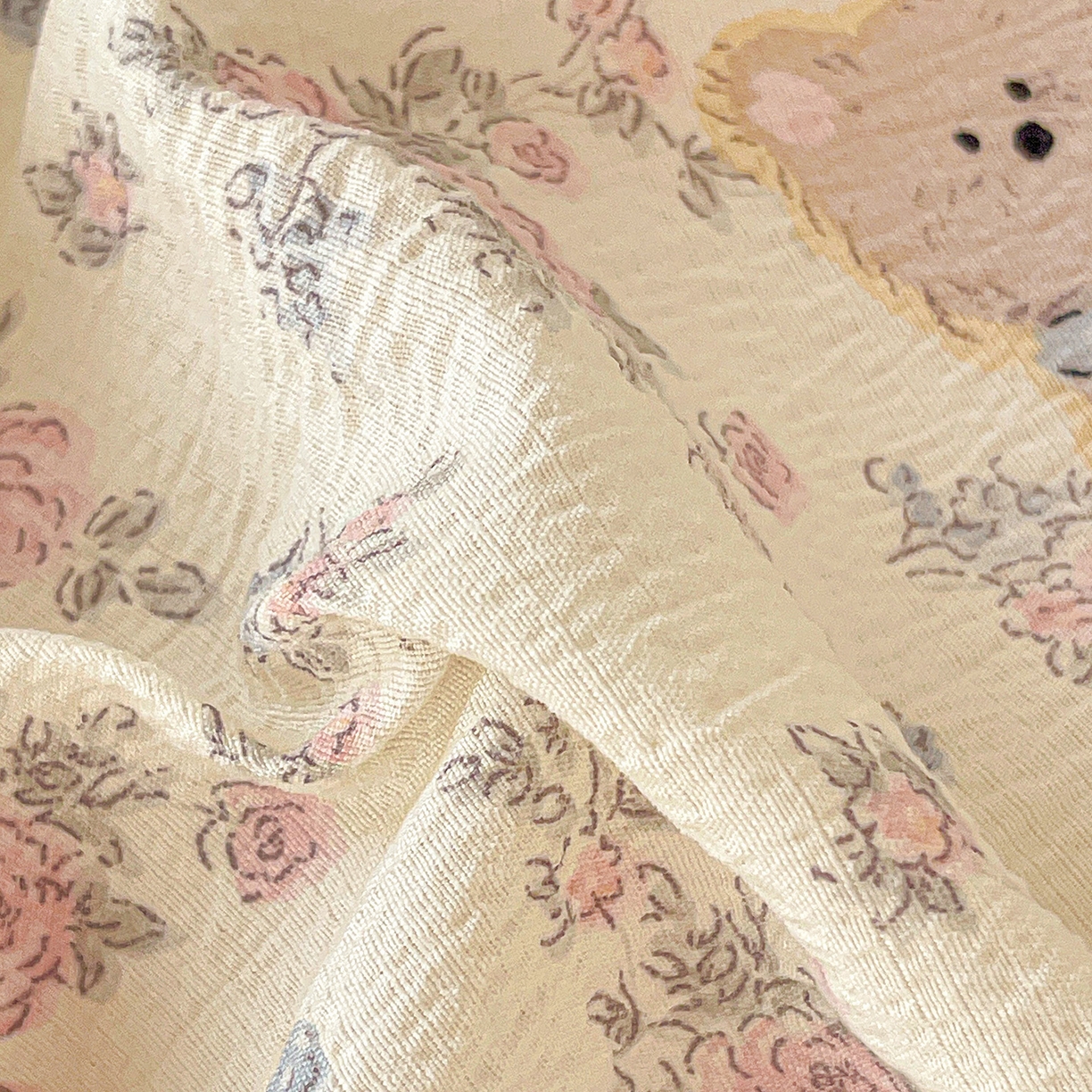 91家纺网 家纺一手货源 找家纺 仟人梦 2026新款云感双层纱印花单床笠床笠单件 花园里