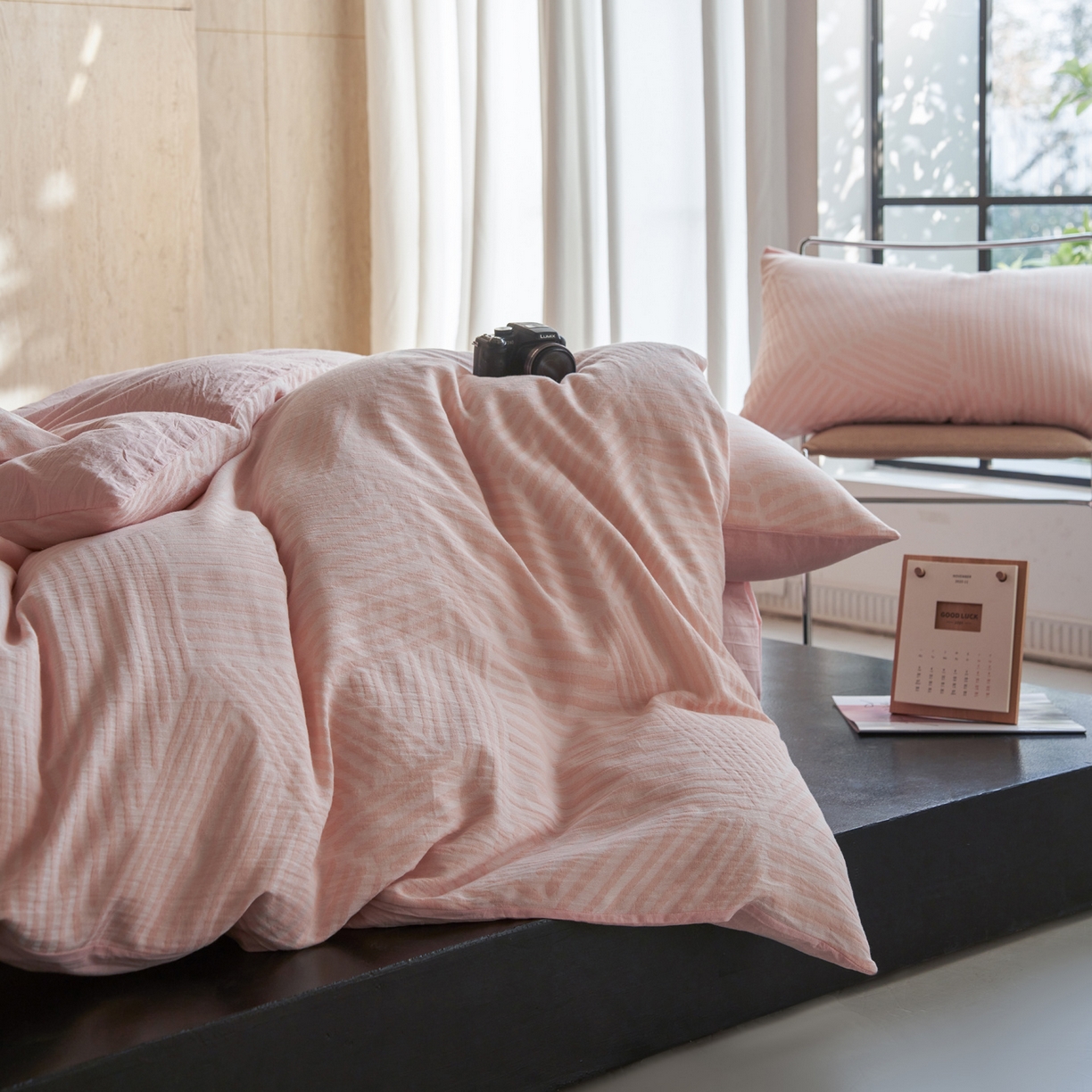 91家纺网 家纺一手货源 找家纺 如一 2026新款色织提花全棉水洗棉纯棉四件套第二批 序章-粉