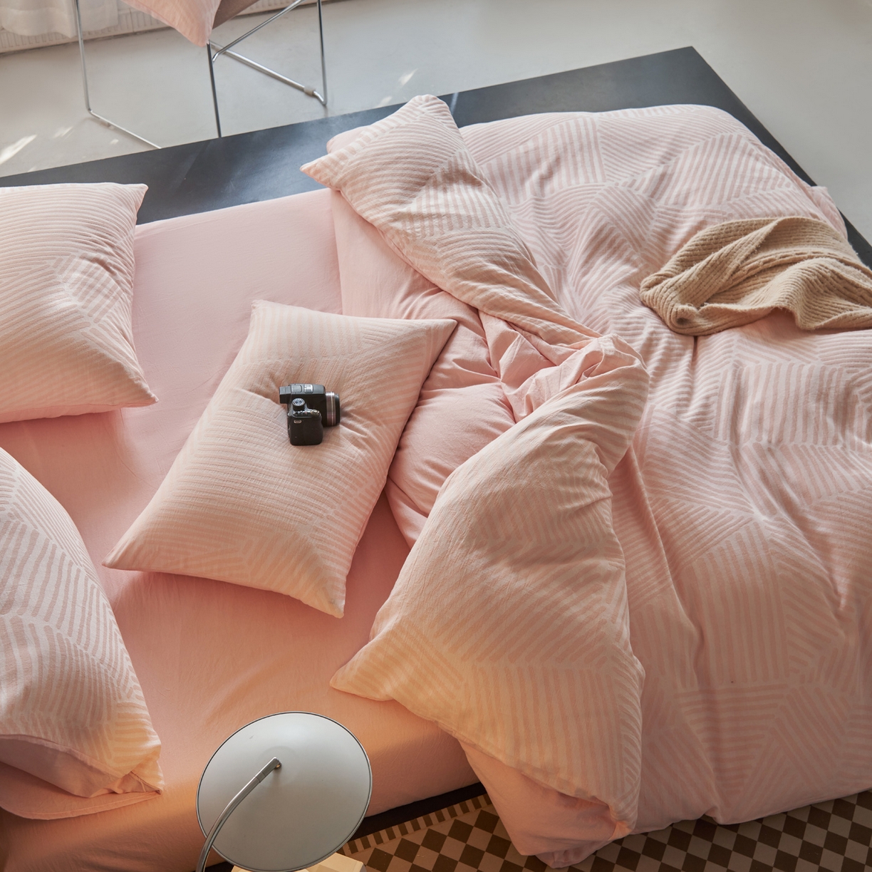 91家纺网 家纺一手货源 找家纺 如一 2026新款色织提花全棉水洗棉纯棉四件套第二批 序章-粉