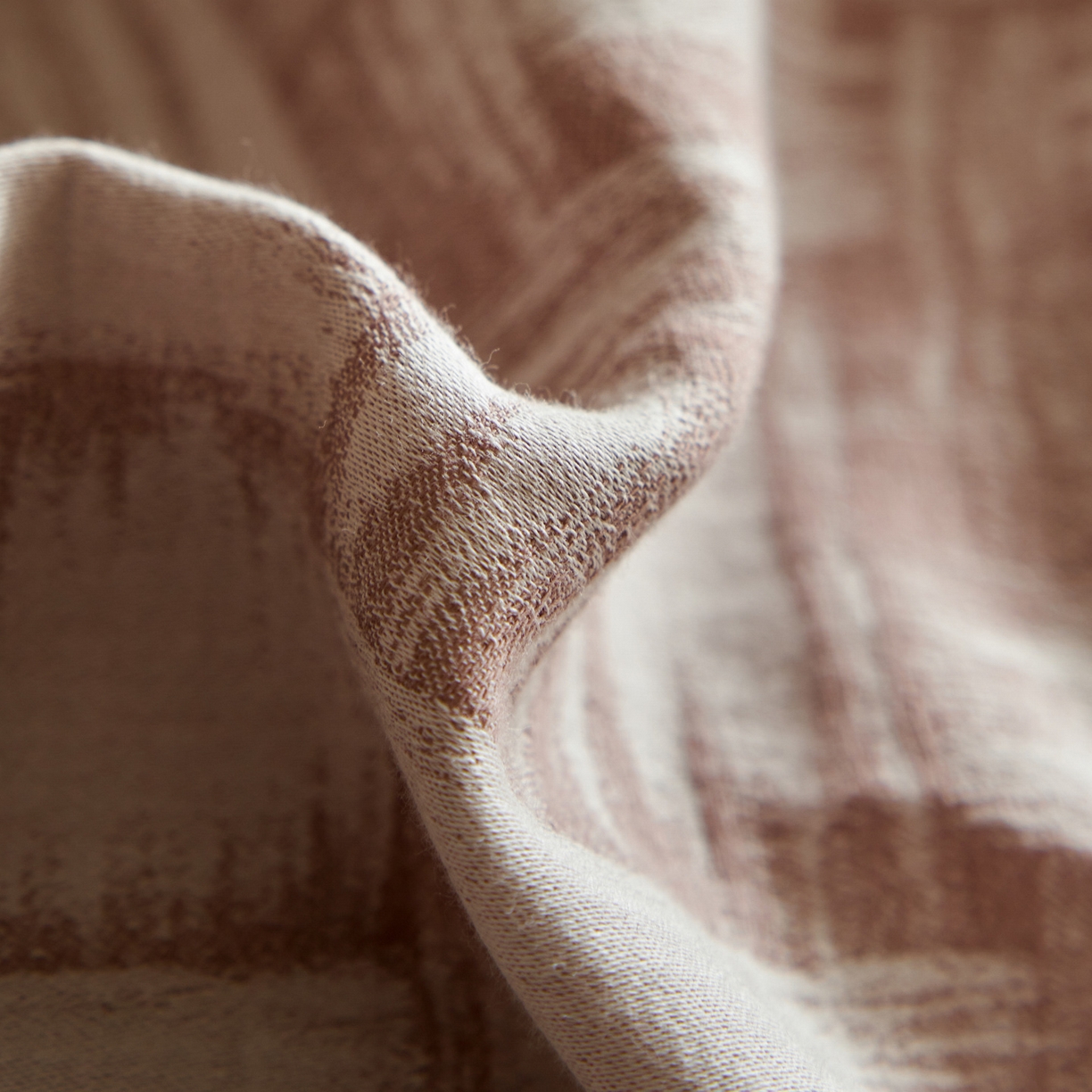 91家纺网 家纺一手货源 找家纺 如一 2026新款色织提花全棉水洗棉纯棉四件套第二批 浮光-咖