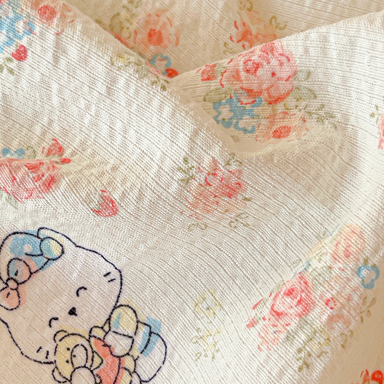 91家纺网 家纺一手货源 找家纺 仟人梦 2026新款云感双层纱印花单床笠床笠单件 凯迪猫