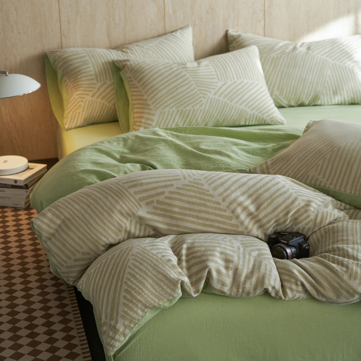 91家纺网 家纺一手货源 找家纺 如一 2026新款色织提花全棉水洗棉纯棉四件套第二批 序章-绿