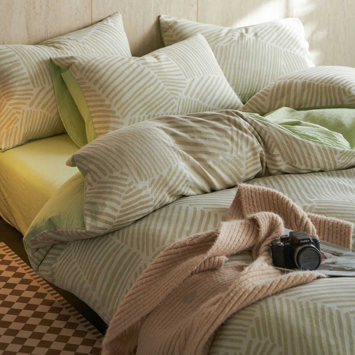 91家纺网 家纺一手货源 找家纺 如一 2026新款色织提花全棉水洗棉纯棉四件套第二批 序章-绿