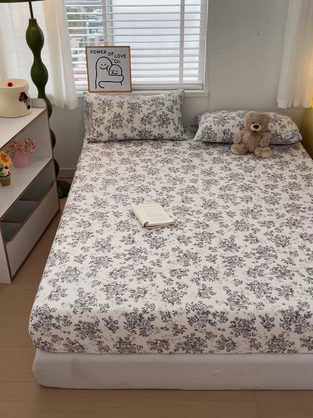 91家纺网 家纺一手货源 找家纺 仟人梦 2026新款云感双层纱印花单床笠床笠单件 蓝黛