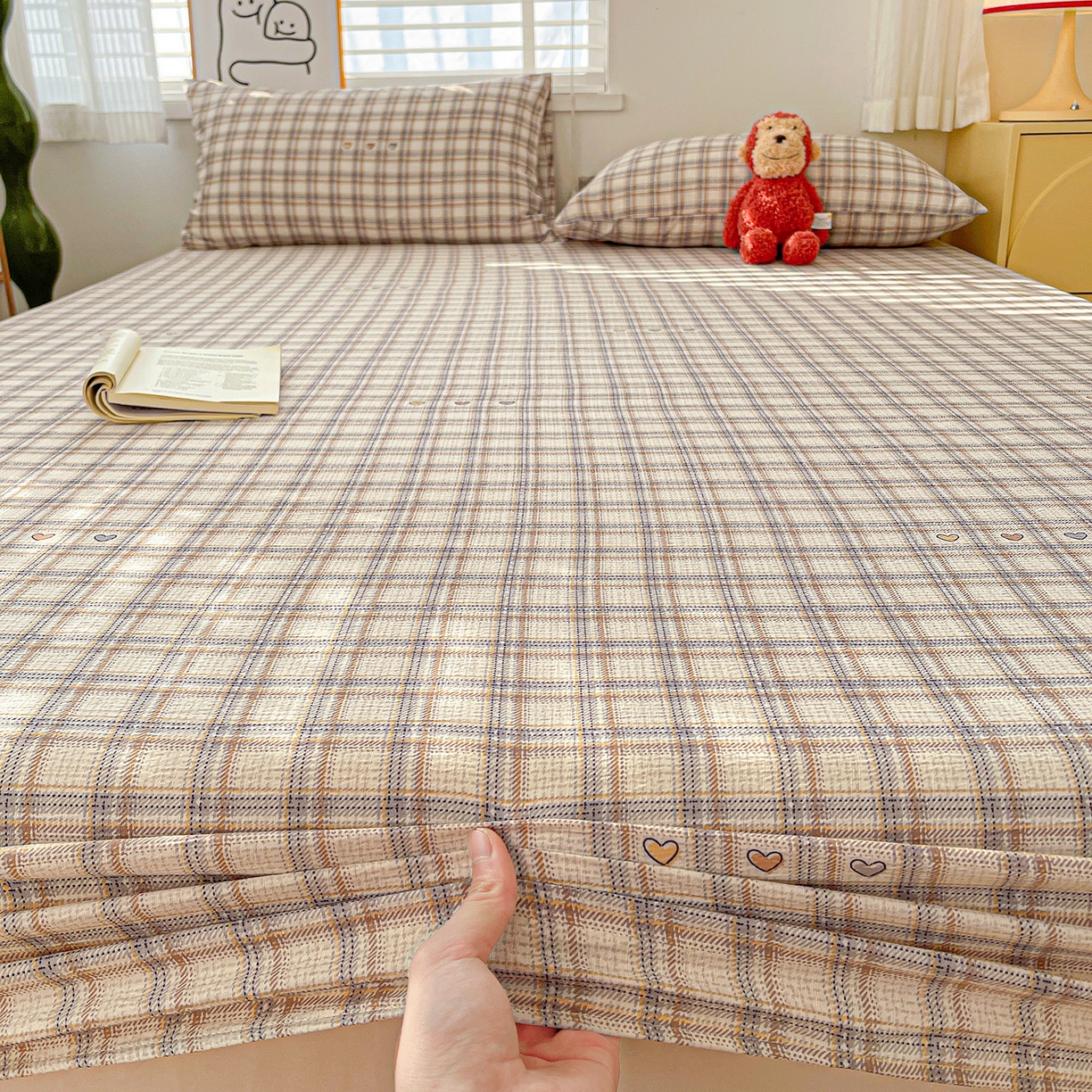 91家纺网 家纺一手货源 找家纺 仟人梦 2026新款云感双层纱印花单床笠床笠单件 时尚格调