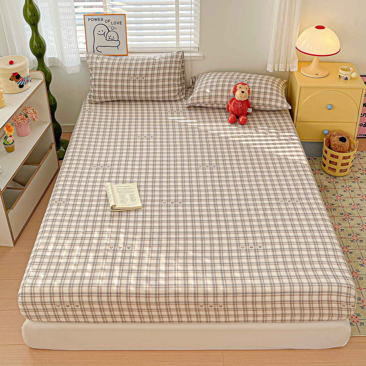 91家纺网 家纺一手货源 找家纺 仟人梦 2026新款云感双层纱印花单床笠床笠单件 时尚格调