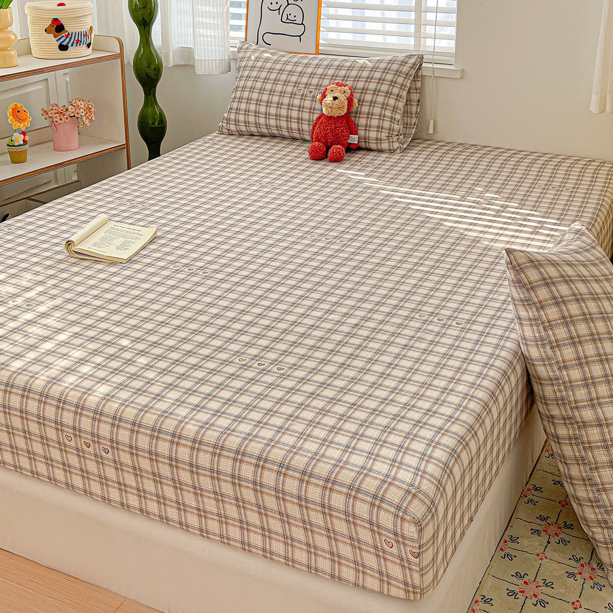 91家纺网 家纺一手货源 找家纺 仟人梦 2026新款云感双层纱印花单床笠床笠单件 时尚格调