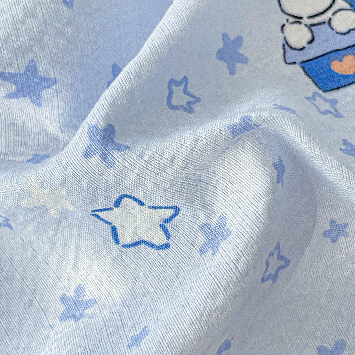 91家纺网 家纺一手货源 找家纺 仟人梦 2026新款云感双层纱印花单床笠床笠单件 淘气狗