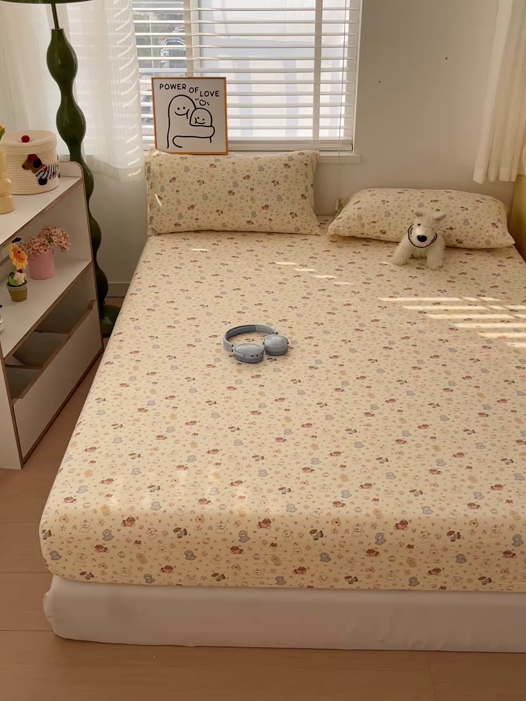 91家纺网 家纺一手货源 找家纺 仟人梦 2026新款云感双层纱印花单床笠床笠单件 西高地