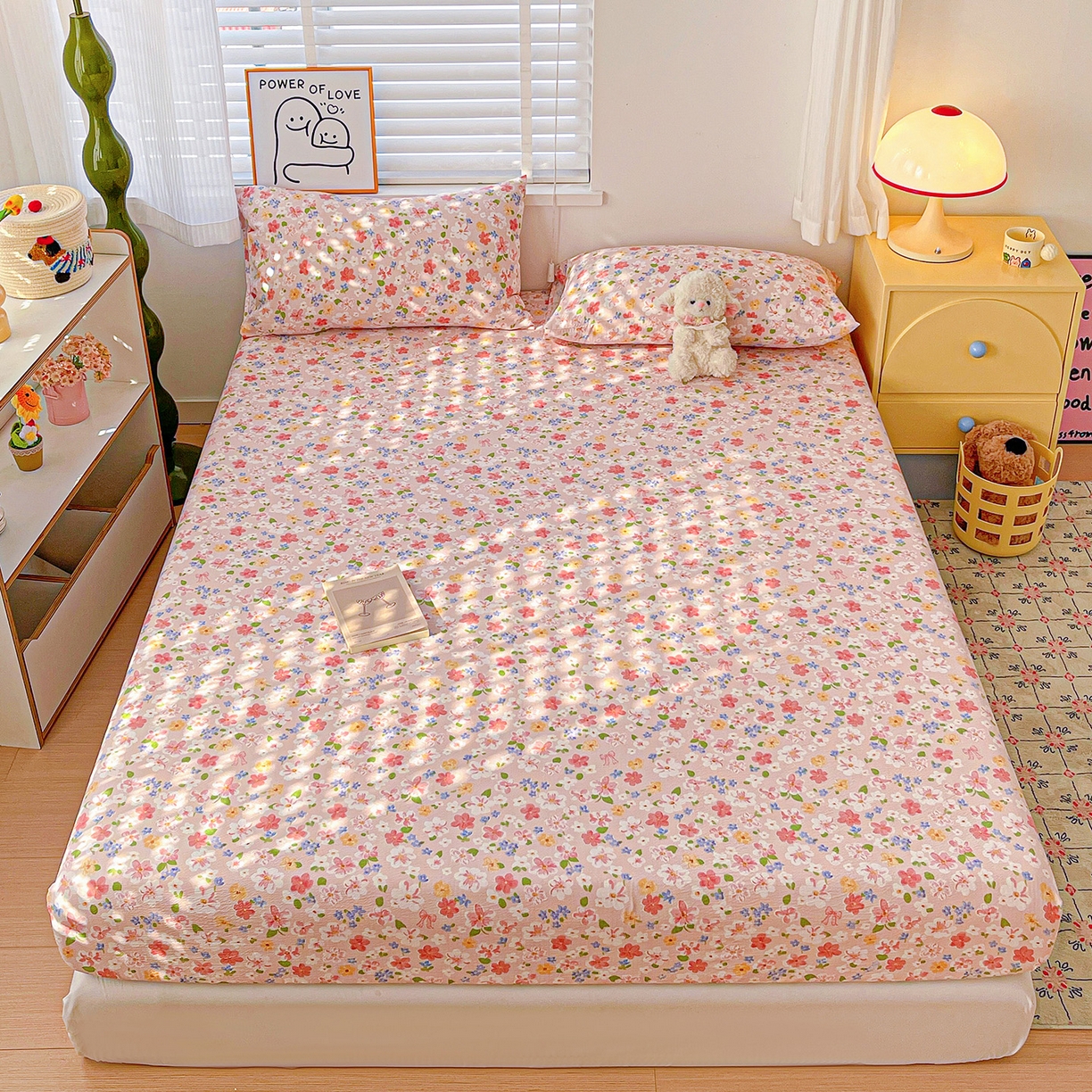 91家纺网 家纺一手货源 找家纺 仟人梦 2026新款云感双层纱印花单床笠床笠单件 云之瑶