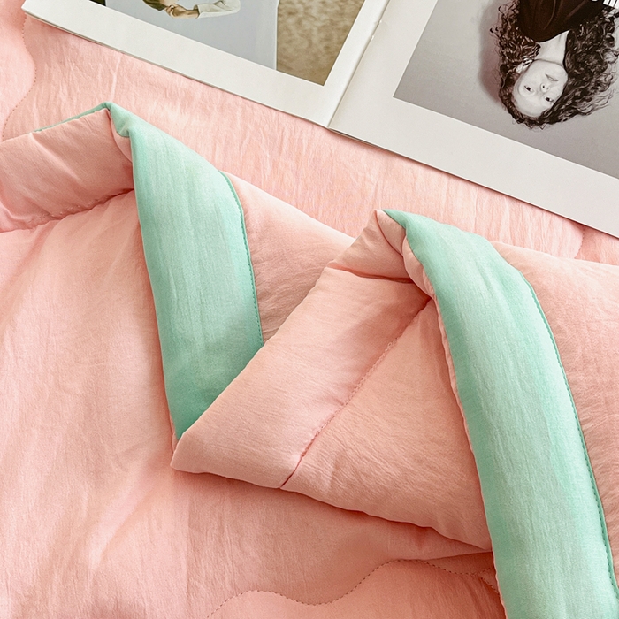 91家纺网 家纺一手货源 找家纺 （总）默忆 2026新款A类双层纱水洗棉麻大豆夏被被子被芯