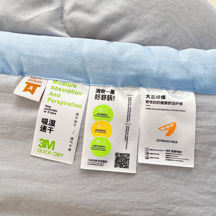 91家纺网 家纺一手货源 找家纺 默忆 2026新款A类双层纱水洗棉麻大豆夏被被子被芯 火岩灰