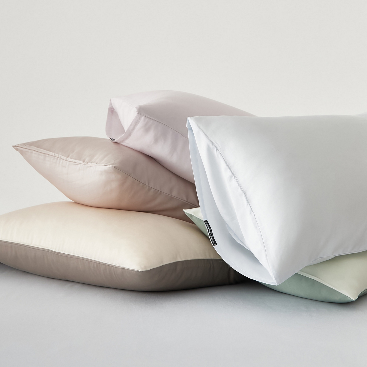 91家纺网 家纺一手货源 找家纺 （总）EH家居 2026春夏新款简约纯色天丝单品枕套（AB版）（被套同款）