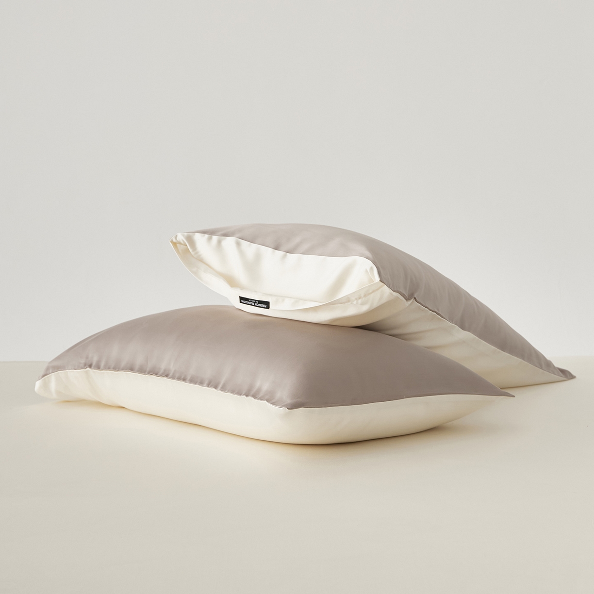 91家纺网 家纺一手货源 找家纺 EH家居 2026春夏新款简约纯色天丝单品枕套（AB版）（被套同款） 仲夏-果栗色