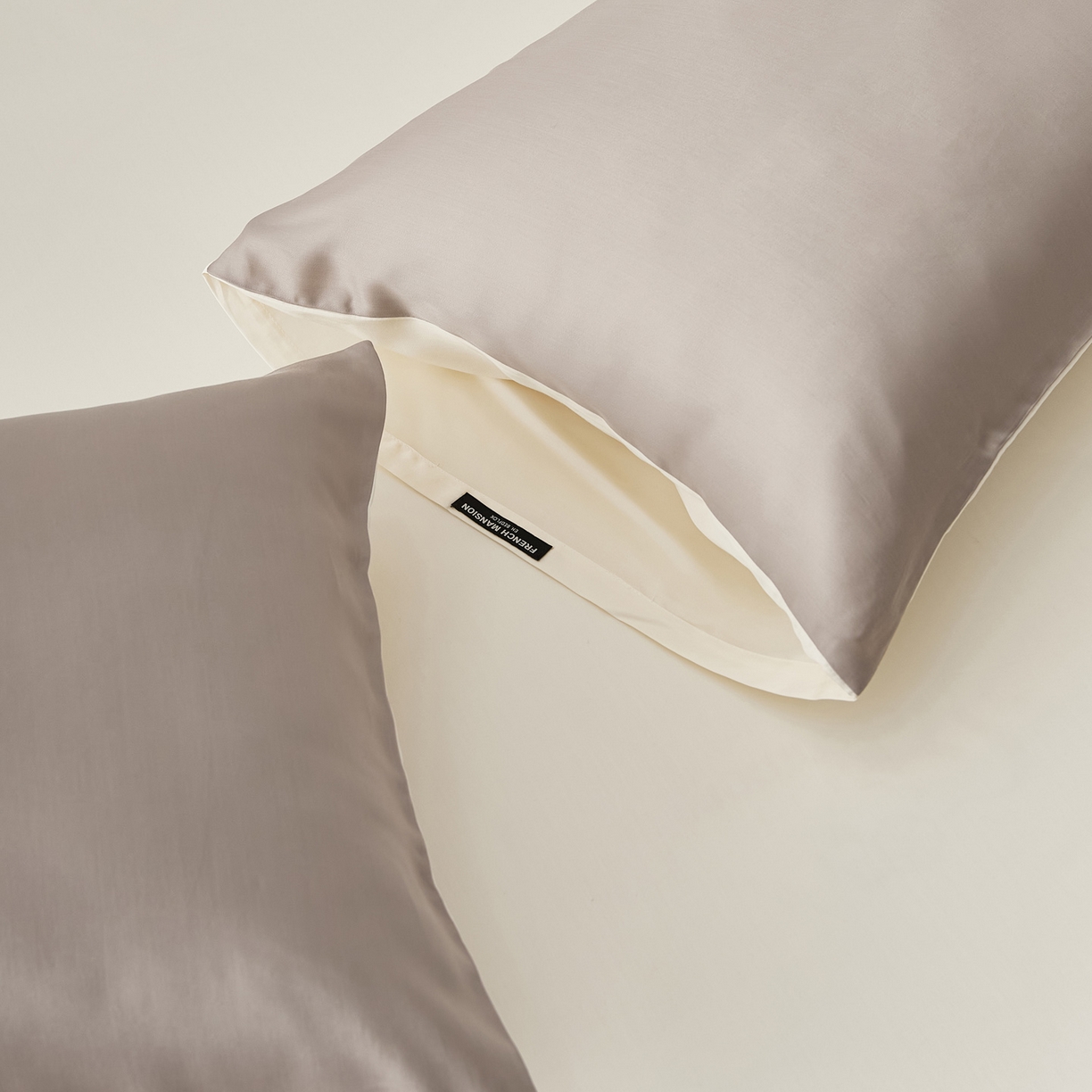 91家纺网 家纺一手货源 找家纺 EH家居 2026春夏新款简约纯色天丝单品枕套（AB版）（被套同款） 仲夏-果栗色