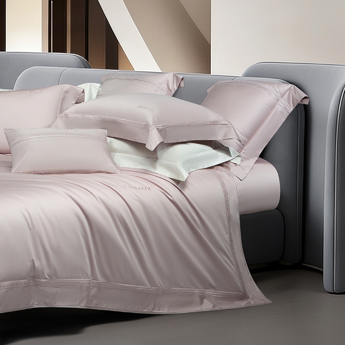 91家纺网 家纺一手货源 找家纺 诗黛尔 2026春夏新款长绒棉刺绣四件套-逸美系列 逸美-淡雅紫