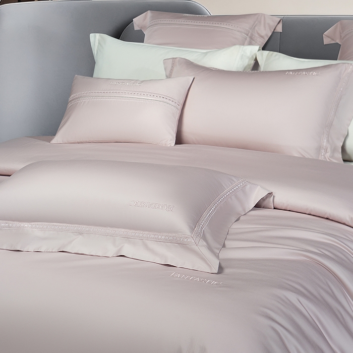 91家纺网 家纺一手货源 找家纺 诗黛尔 2026春夏新款长绒棉刺绣四件套-逸美系列 逸美-淡雅紫