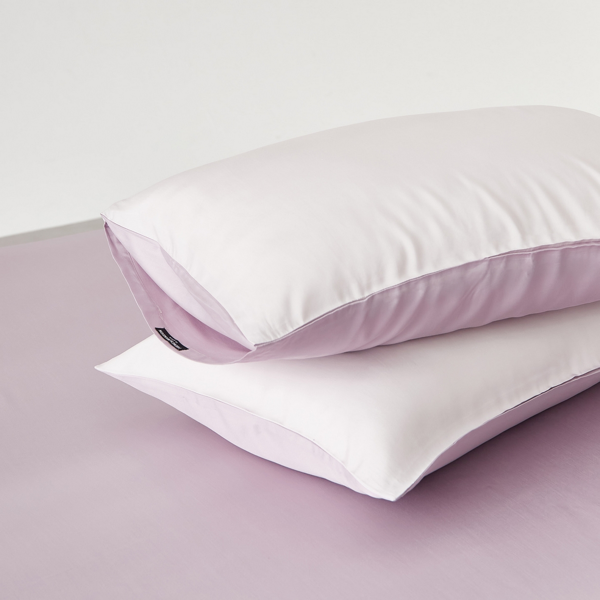 EH家居 2026春夏新款简约纯色天丝单品枕套（AB版）（被套同款） 仲夏-浅樱粉紫