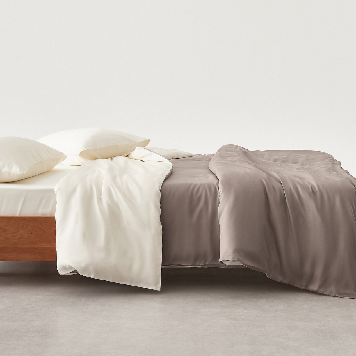 91家纺网 家纺一手货源 找家纺 EH家居 2026春夏新款简约纯色天丝单品被套 仲夏-果栗色