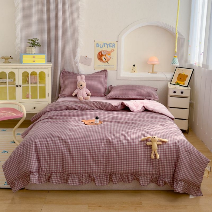 91家纺网 家纺一手货源 找家纺 （总）默忆 2026新款A类水洗棉双层纱花边夏被夏凉被空调被被子被芯