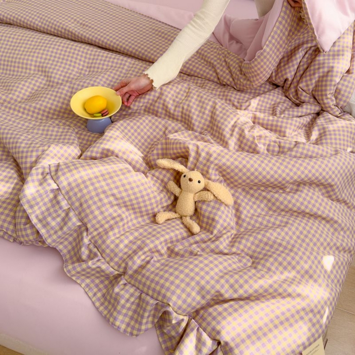 91家纺网 家纺一手货源 找家纺 （总）默忆 2026新款A类水洗棉双层纱花边夏被夏凉被空调被被子被芯