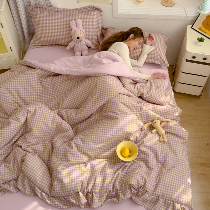 91家纺网 家纺一手货源 找家纺 （总）默忆 2026新款A类水洗棉双层纱花边夏被夏凉被空调被被子被芯