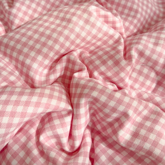 91家纺网 家纺一手货源 找家纺 默忆 2026新款A类水洗棉双层纱花边夏被夏凉被空调被被子被芯 粉小格