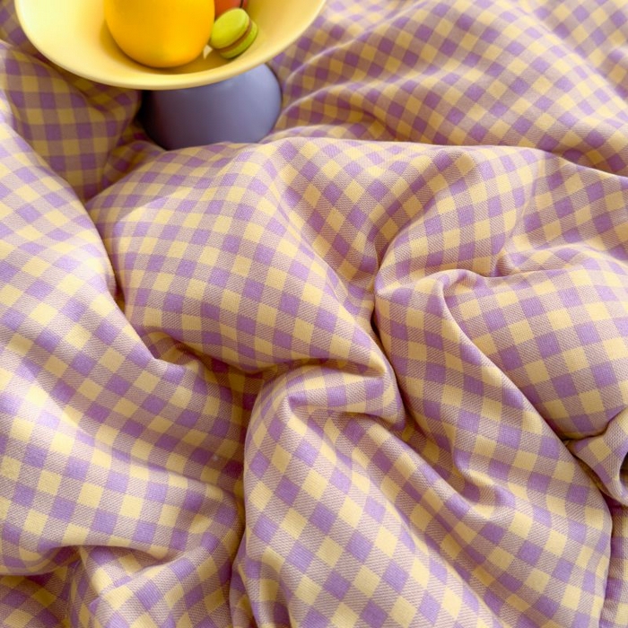 91家纺网 家纺一手货源 找家纺 默忆 2026新款A类水洗棉双层纱花边夏被夏凉被空调被被子被芯 粉黄小格