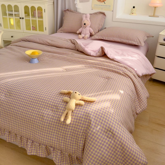 91家纺网 家纺一手货源 找家纺 （总）默忆 2026新款A类水洗棉双层纱花边夏被夏凉被空调被被子被芯