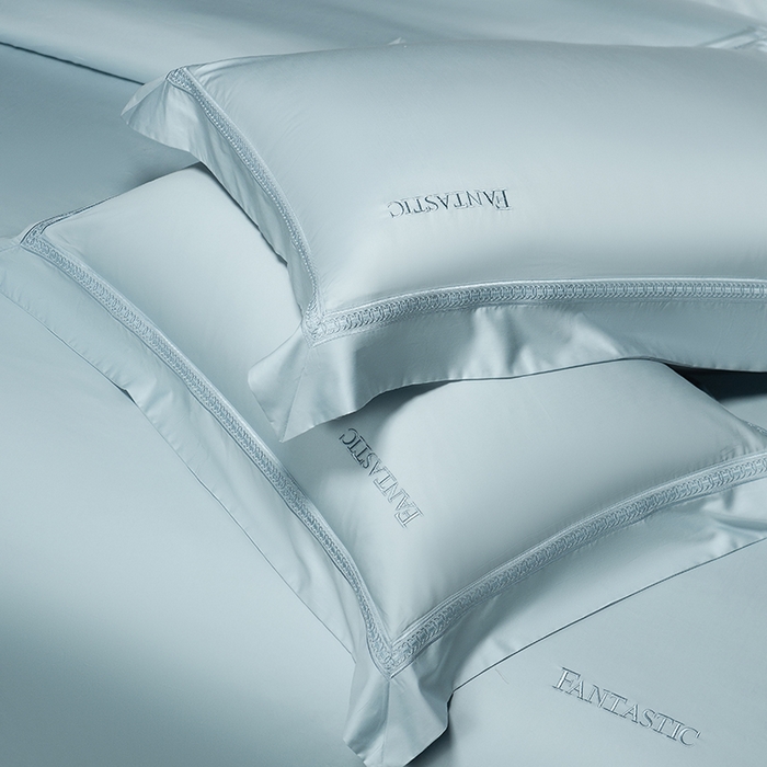 91家纺网 家纺一手货源 找家纺 诗黛尔 2026春夏新款长绒棉刺绣四件套-逸美系列 逸美-极光蓝