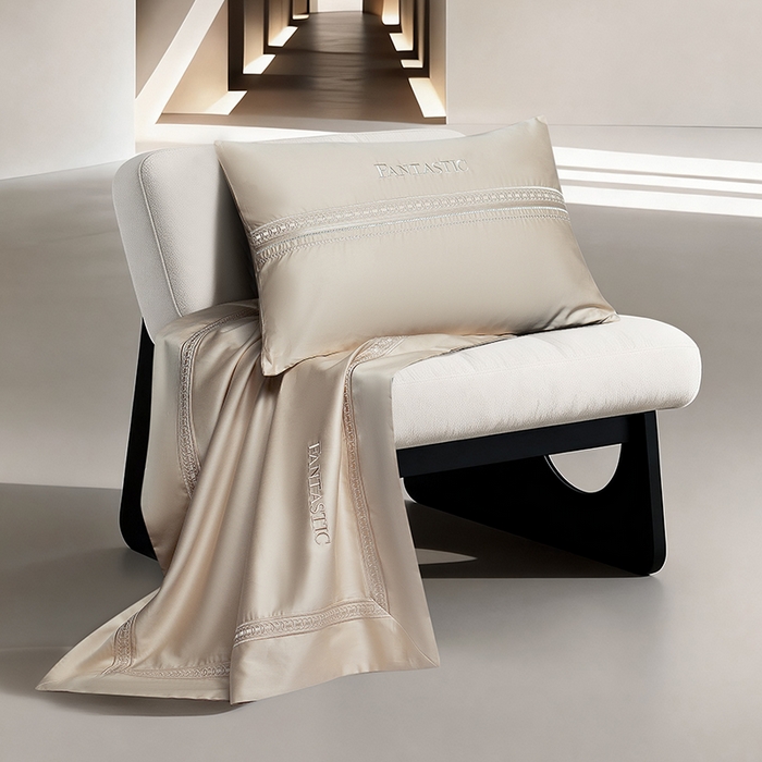 91家纺网 家纺一手货源 找家纺 诗黛尔 2026春夏新款长绒棉刺绣四件套-逸美系列 逸美-卡其色