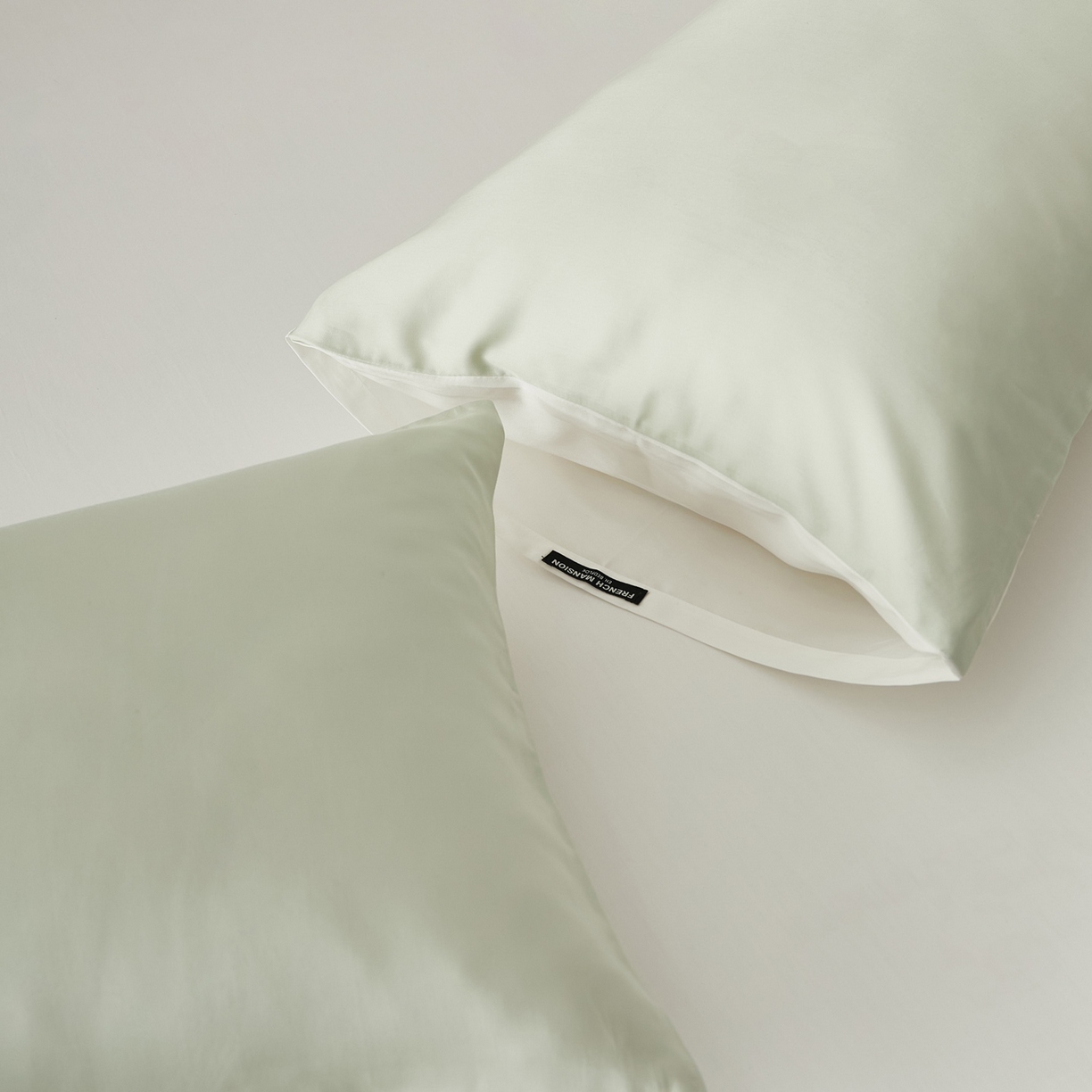 91家纺网 家纺一手货源 找家纺 EH家居 2026春夏新款简约纯色天丝单品枕套（AB版）（被套同款） 仲夏-星河青