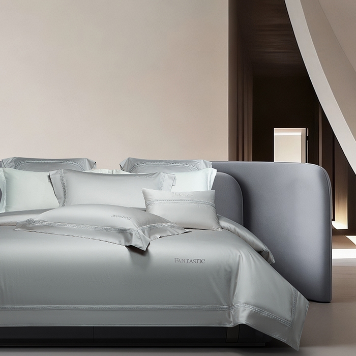 诗黛尔 2026春夏新款长绒棉刺绣四件套-逸美系列 逸美-绅士灰