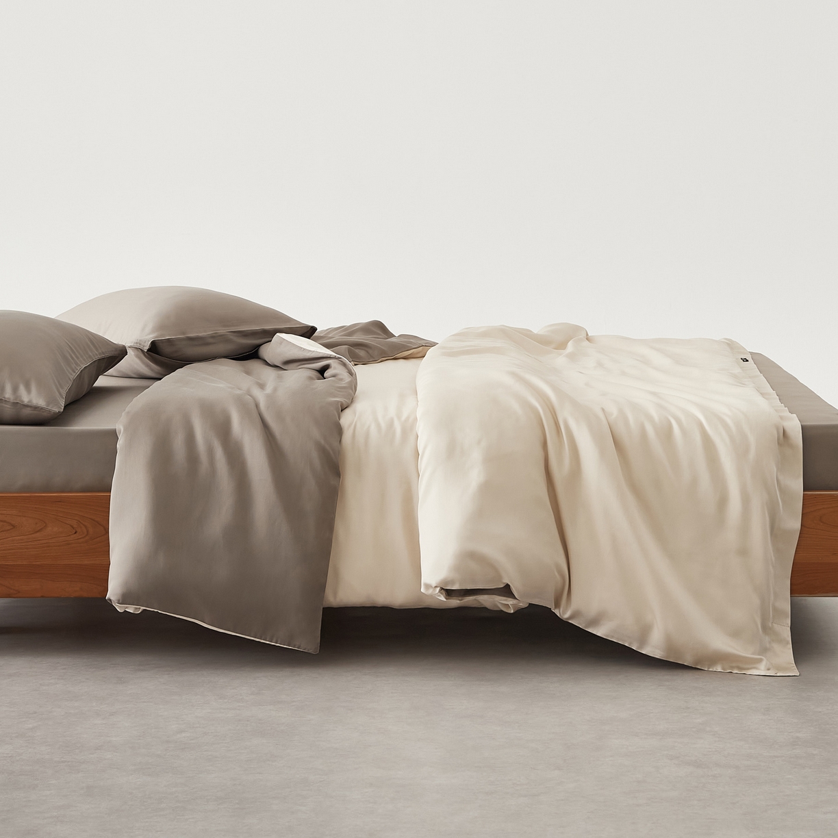 91家纺网 家纺一手货源 找家纺 EH家居 2026春夏新款简约纯色天丝单品被套 仲夏-浅香槟色