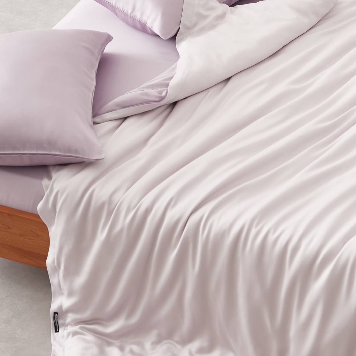 91家纺网 家纺一手货源 找家纺 EH家居 2026春夏新款简约纯色天丝单品被套 仲夏-浅樱粉紫