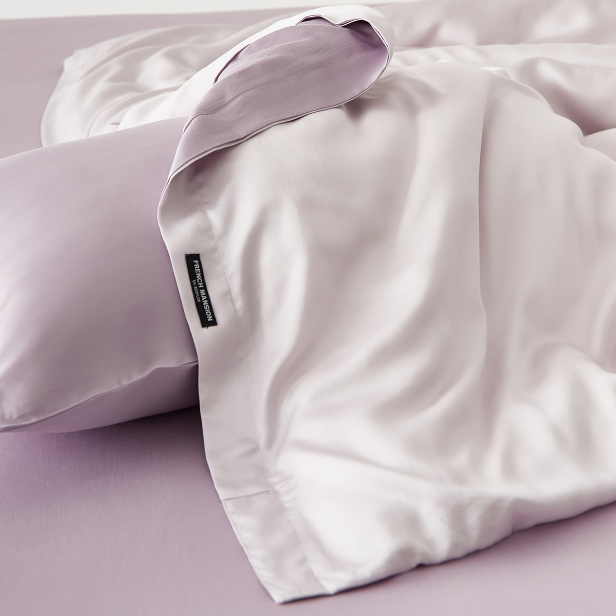 91家纺网 家纺一手货源 找家纺 EH家居 2026春夏新款简约纯色天丝单品被套 仲夏-浅樱粉紫